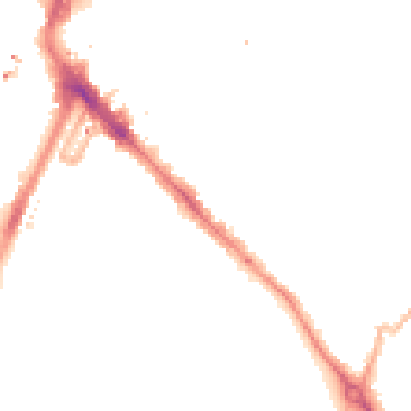 Night-time road noise heatmap for LE2 0BJ