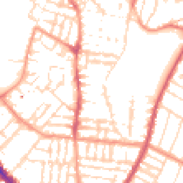 Daytime road noise heatmap for LE2 0DA