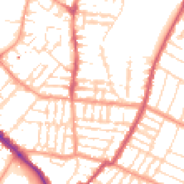 Daytime road noise heatmap for LE2 0DJ
