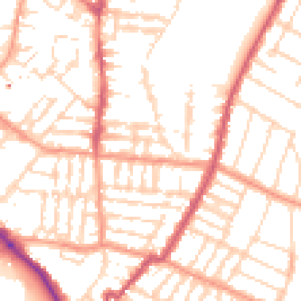 Daytime road noise heatmap for LE2 0EA
