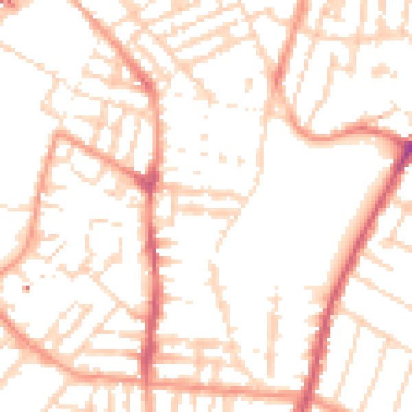 Daytime road noise heatmap for LE2 0FA