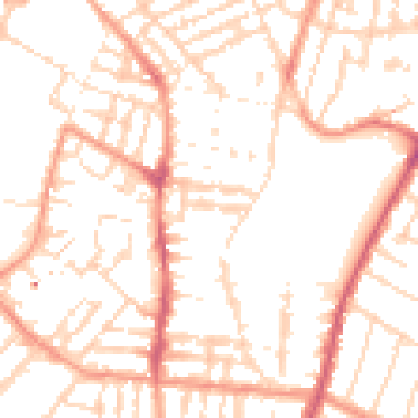 Daytime road noise heatmap for LE2 0FB