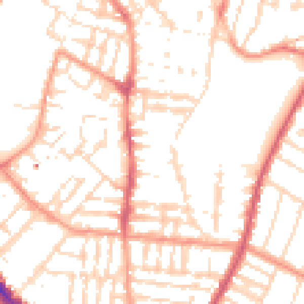 Daytime road noise heatmap for LE2 0GE