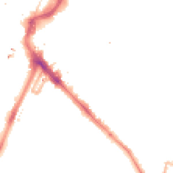 Night-time road noise heatmap for LE2 0JF