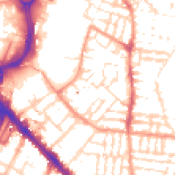 Daytime road noise heatmap for LE2 0TQ