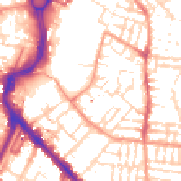 Daytime road noise heatmap for LE2 0UZ