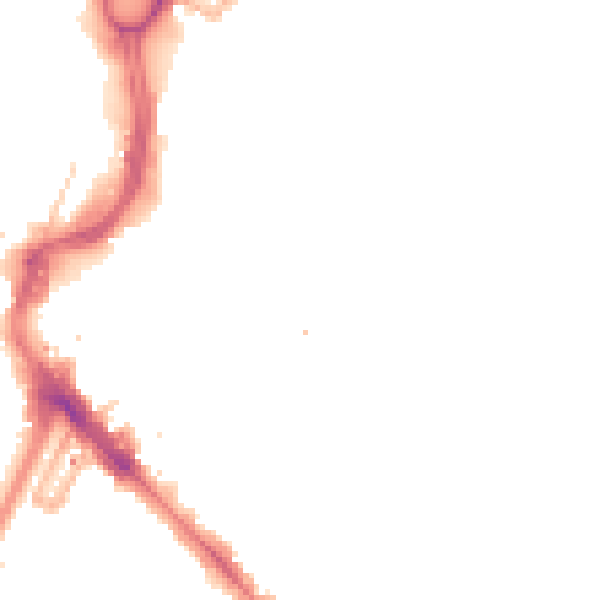 Night-time road noise heatmap for LE2 0UZ