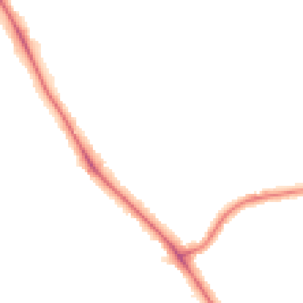 Night-time road noise heatmap for LE2 2AE