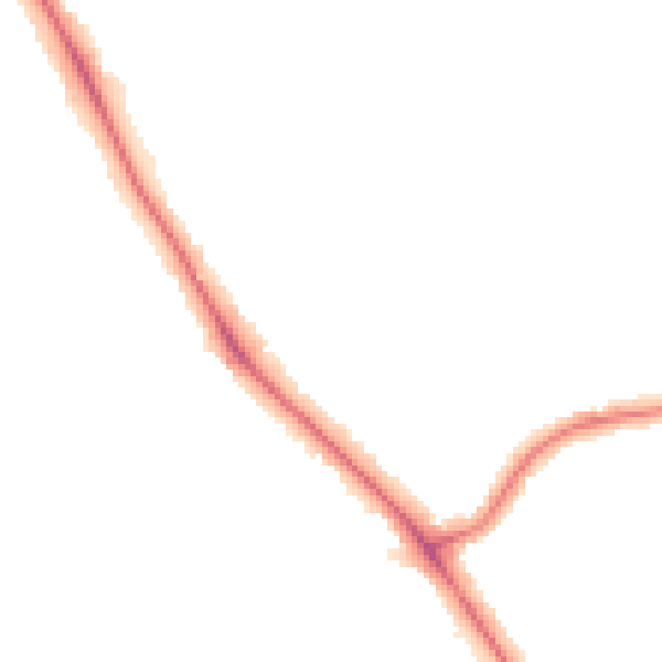Night-time road noise heatmap for LE2 2AN