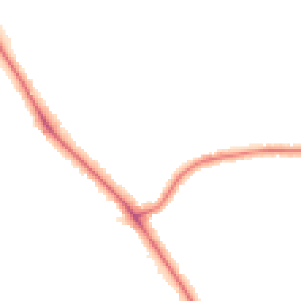 Night-time road noise heatmap for LE2 2BP