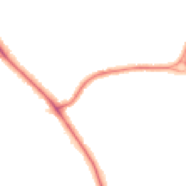 Night-time road noise heatmap for LE2 2DE