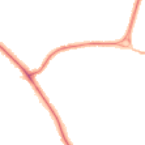 Night-time road noise heatmap for LE2 2DN