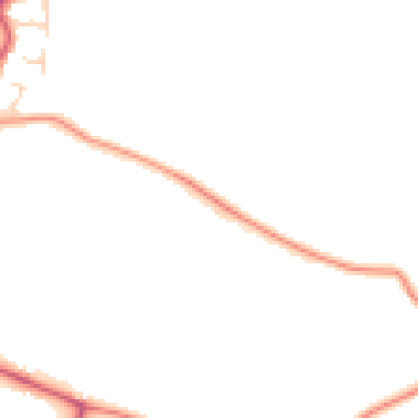 Daytime road noise heatmap for LE2 2FH