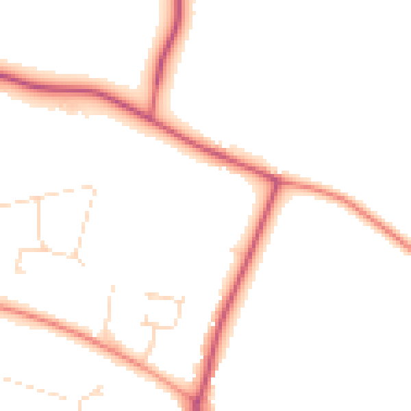 Daytime road noise heatmap for LE2 2GH