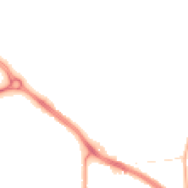 Night-time road noise heatmap for LE2 2PD