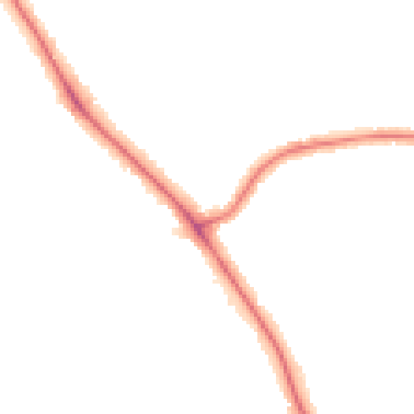 Night-time road noise heatmap for LE2 2PW