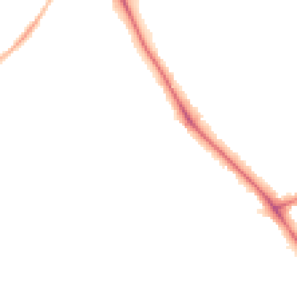 Night-time road noise heatmap for LE2 3DA