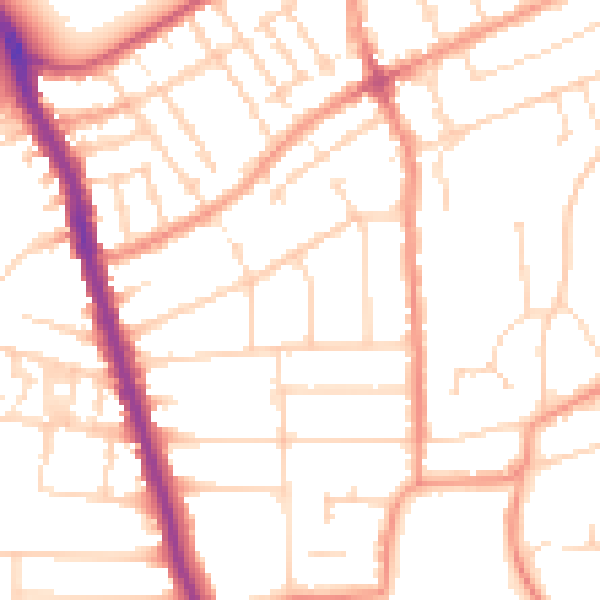 Daytime road noise heatmap for LE2 3DB