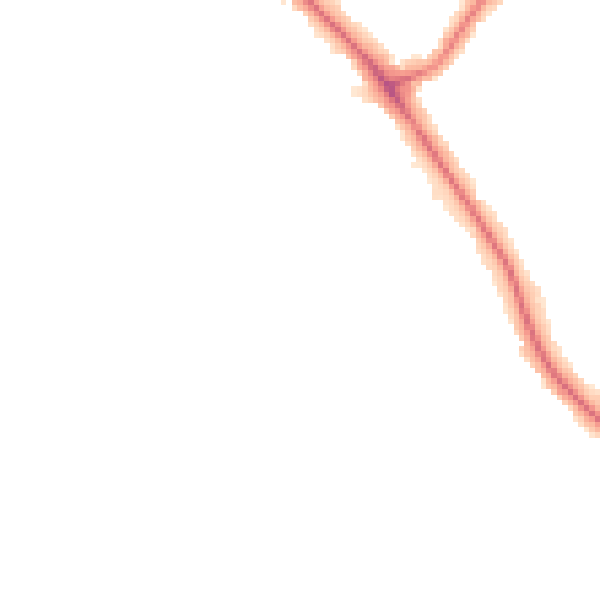 Night-time road noise heatmap for LE2 3NG