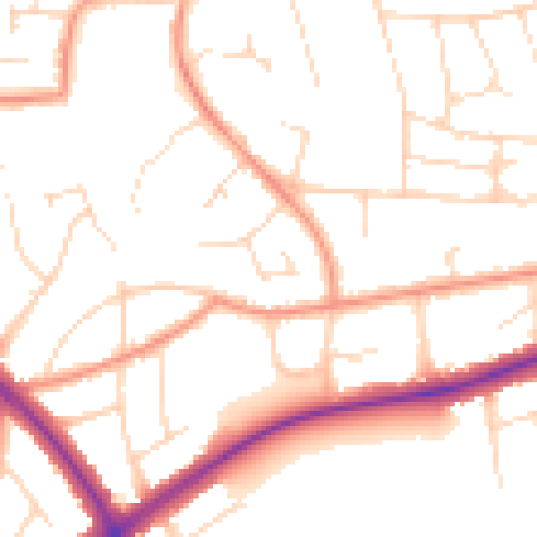 Daytime road noise heatmap for LE2 3PP