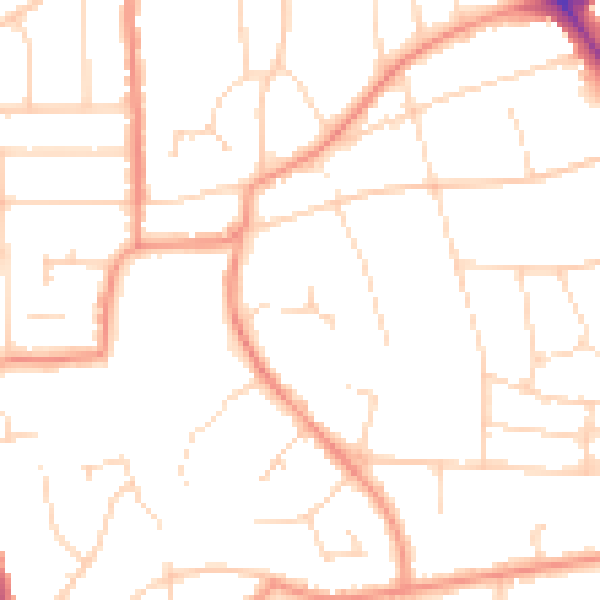 Daytime road noise heatmap for LE2 3PR