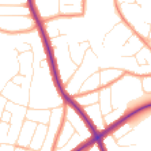 Daytime road noise heatmap for LE2 3WD