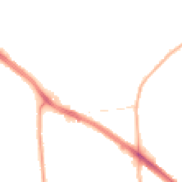 Night-time road noise heatmap for LE2 4DA