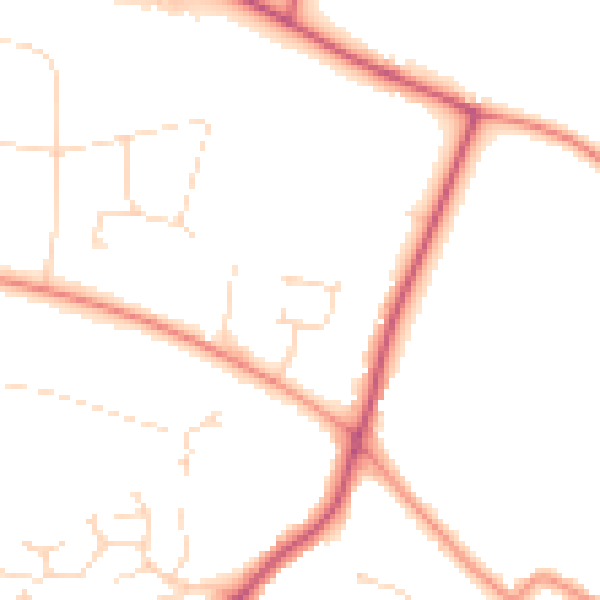 Daytime road noise heatmap for LE2 4EZ