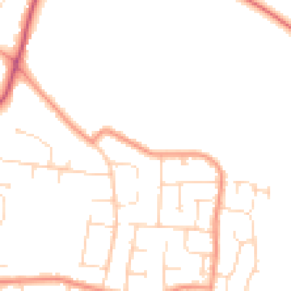 Daytime road noise heatmap for LE2 4FD