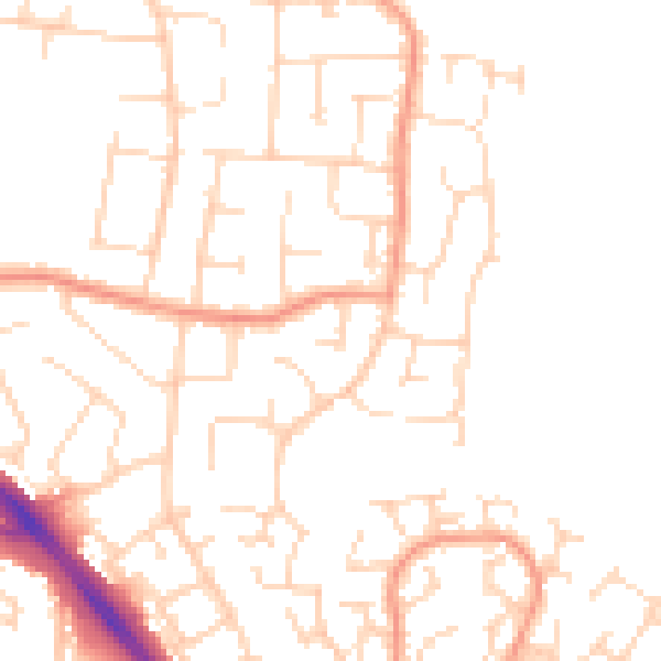 Daytime road noise heatmap for LE2 4JA
