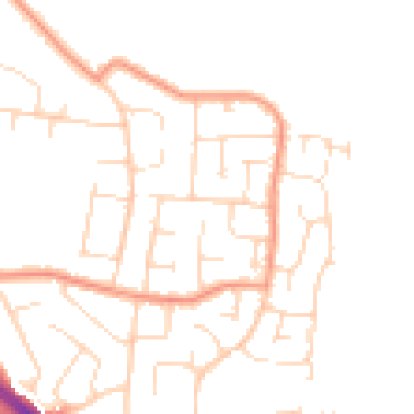 Daytime road noise heatmap for LE2 4NA