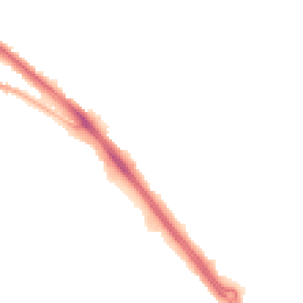 Night-time road noise heatmap for LE2 4RB