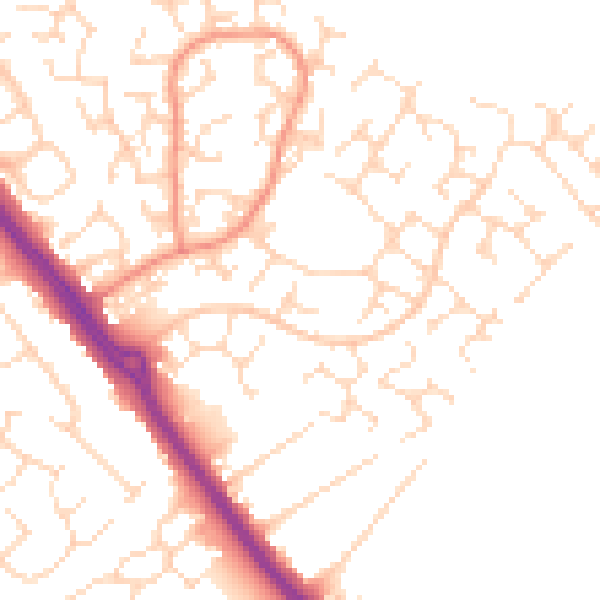 Daytime road noise heatmap for LE2 4TX
