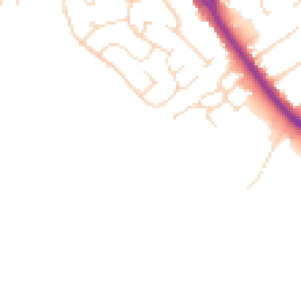 Daytime road noise heatmap for LE2 4WD