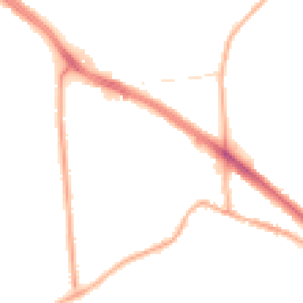 Night-time road noise heatmap for LE2 5AG