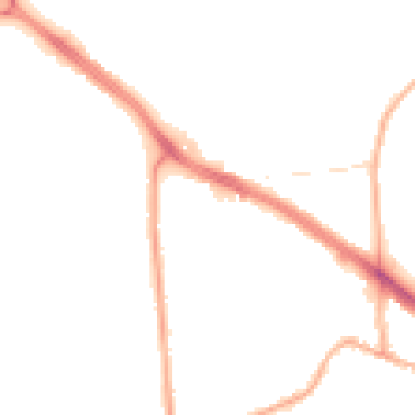 Night-time road noise heatmap for LE2 5AT