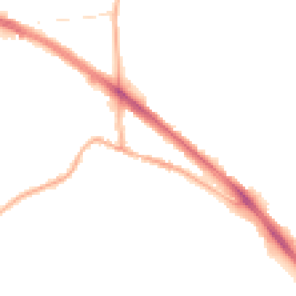 Night-time road noise heatmap for LE2 5DN