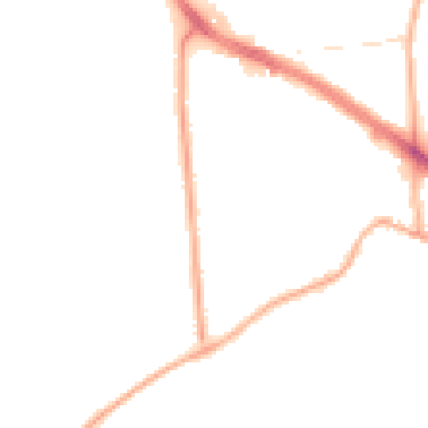 Night-time road noise heatmap for LE2 5HJ