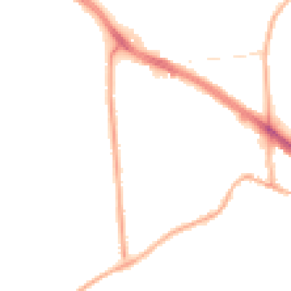 Night-time road noise heatmap for LE2 5JH