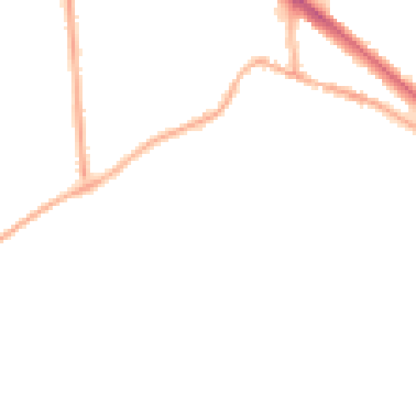 Night-time road noise heatmap for LE2 5PB