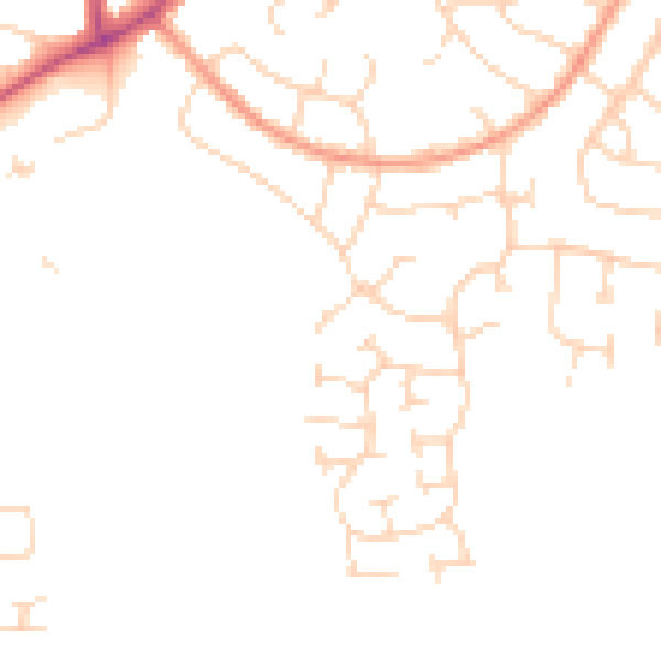 Daytime road noise heatmap for LE2 5PU
