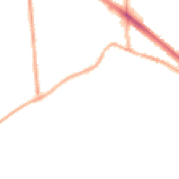 Night-time road noise heatmap for LE2 5QL