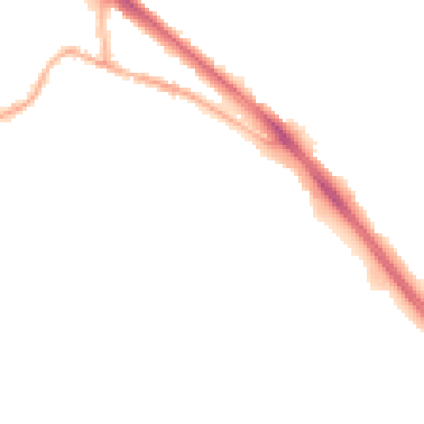 Night-time road noise heatmap for LE2 5RA
