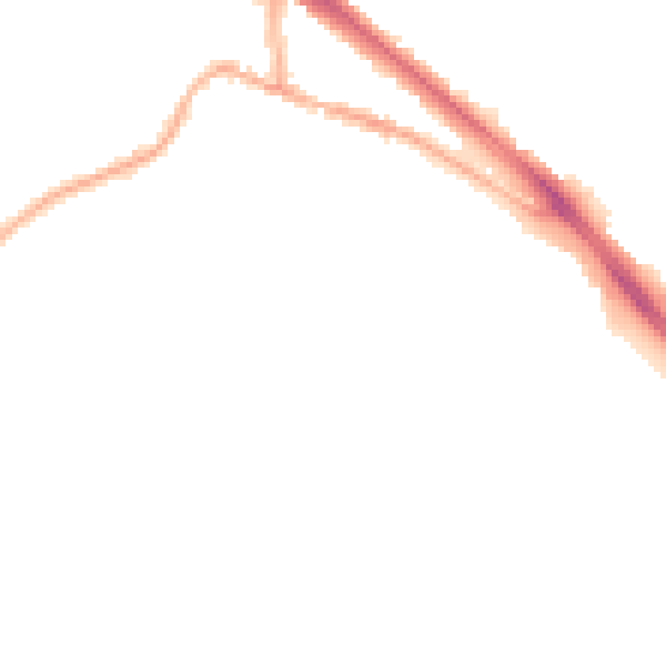 Night-time road noise heatmap for LE2 5RB