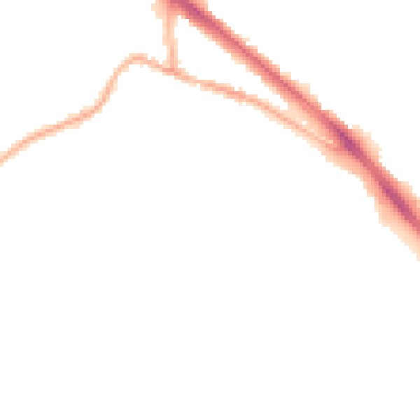Night-time road noise heatmap for LE2 5RE