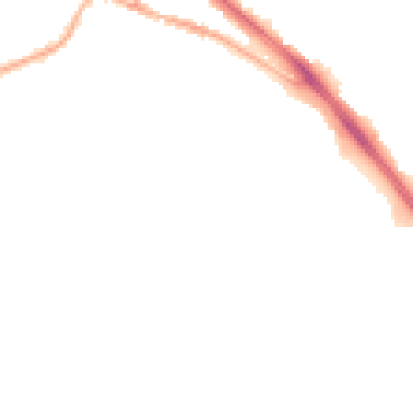 Night-time road noise heatmap for LE2 5TG