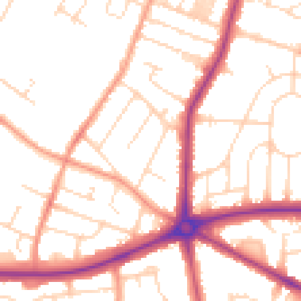 Daytime road noise heatmap for LE2 8QB