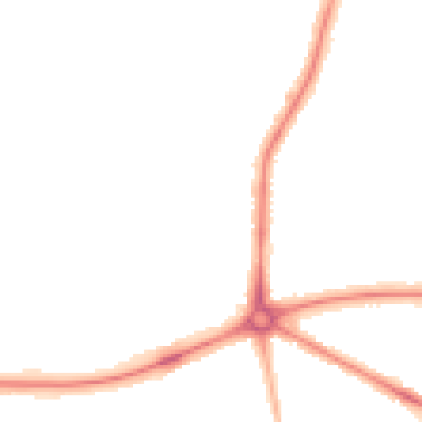 Night-time road noise heatmap for LE2 8QB