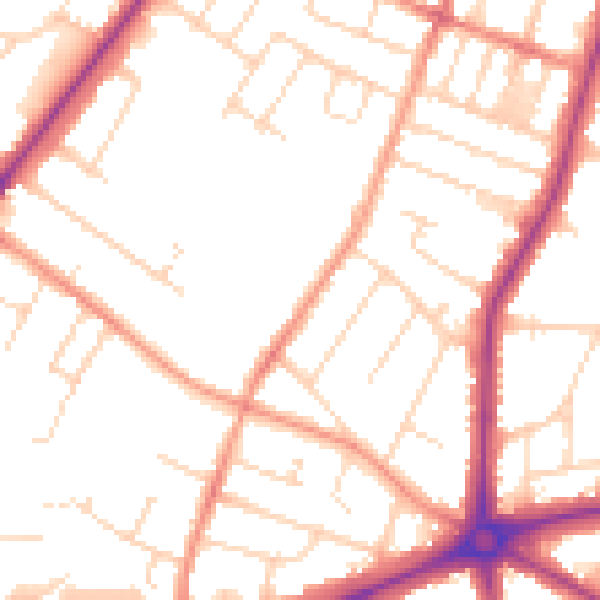 Daytime road noise heatmap for LE2 8QE