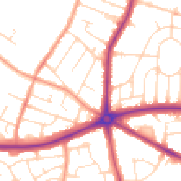 Daytime road noise heatmap for LE2 8QG